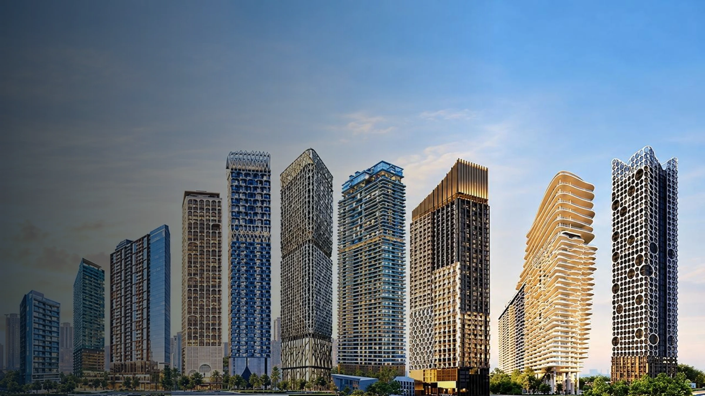 Illustration of a group of towers